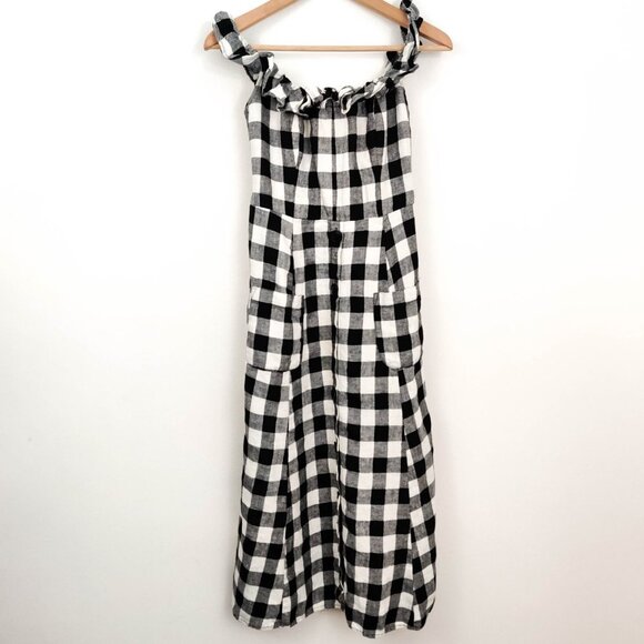 Reformation Dresses & Skirts - Reformation Hattie Off the Shoulder Midi Dress in Black Gingham 6